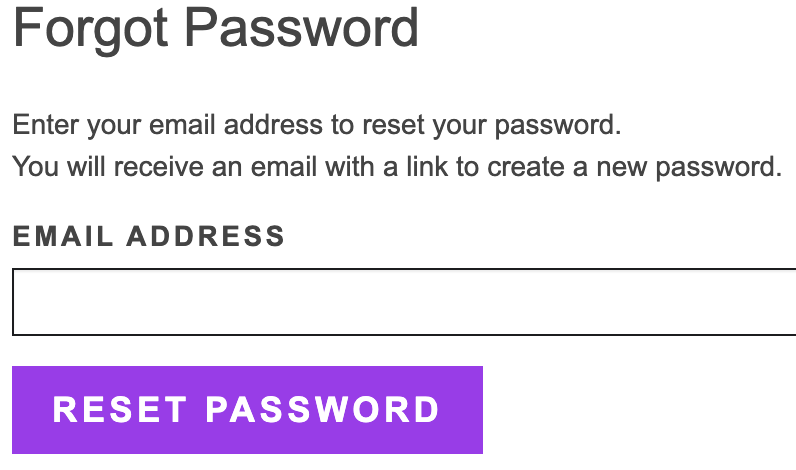 忘记密码 - 输入电子邮件地址