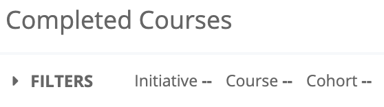 completed courses filters