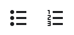 Symbole für Nummerierung und Aufzählung