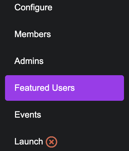 cohort admin panel featured users