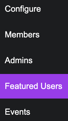 community featured users configuration