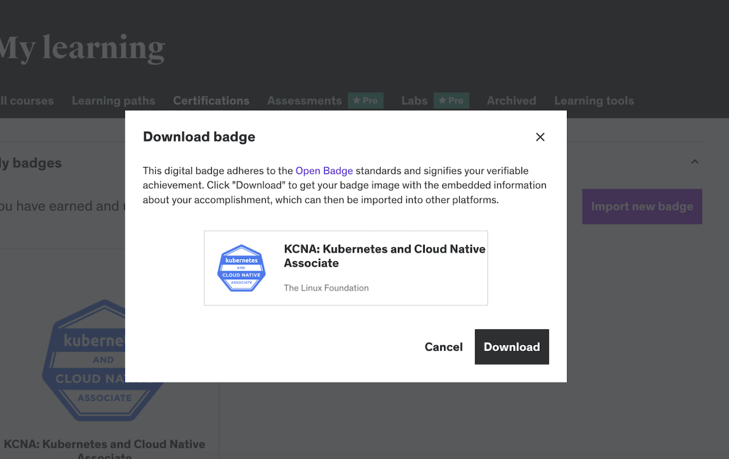 Downloading a Badge on Udemy Business Udemy Business