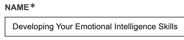 course title
