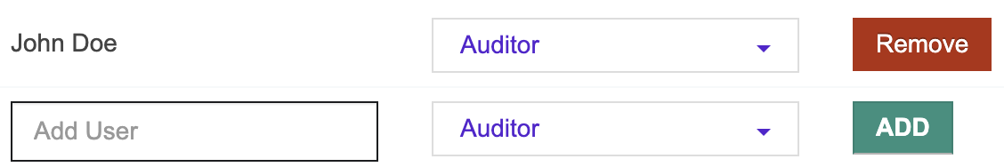 botones para añadir y eliminar un administrador