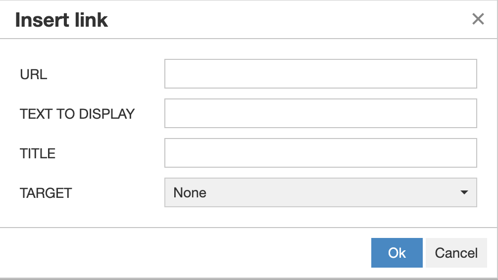 insert link modal