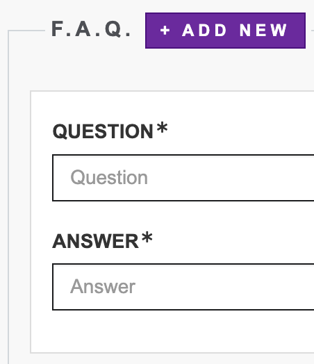faq page de lancement