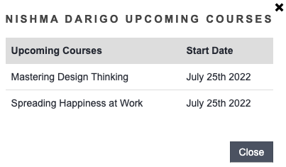 my team individual learner upcoming courses