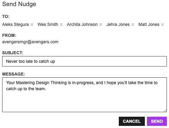 my team message learners