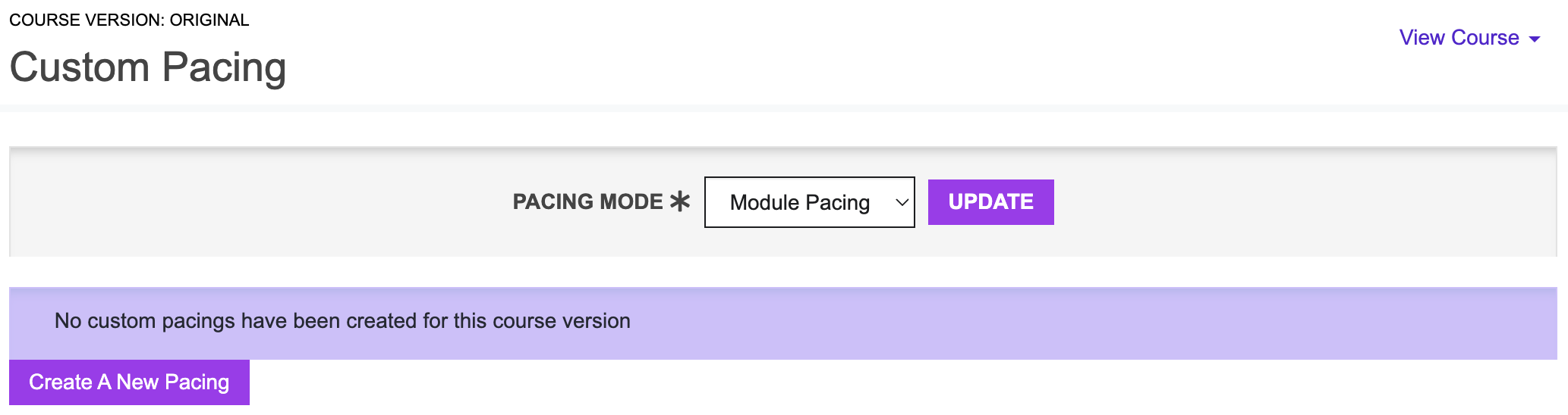 module course pacing selection