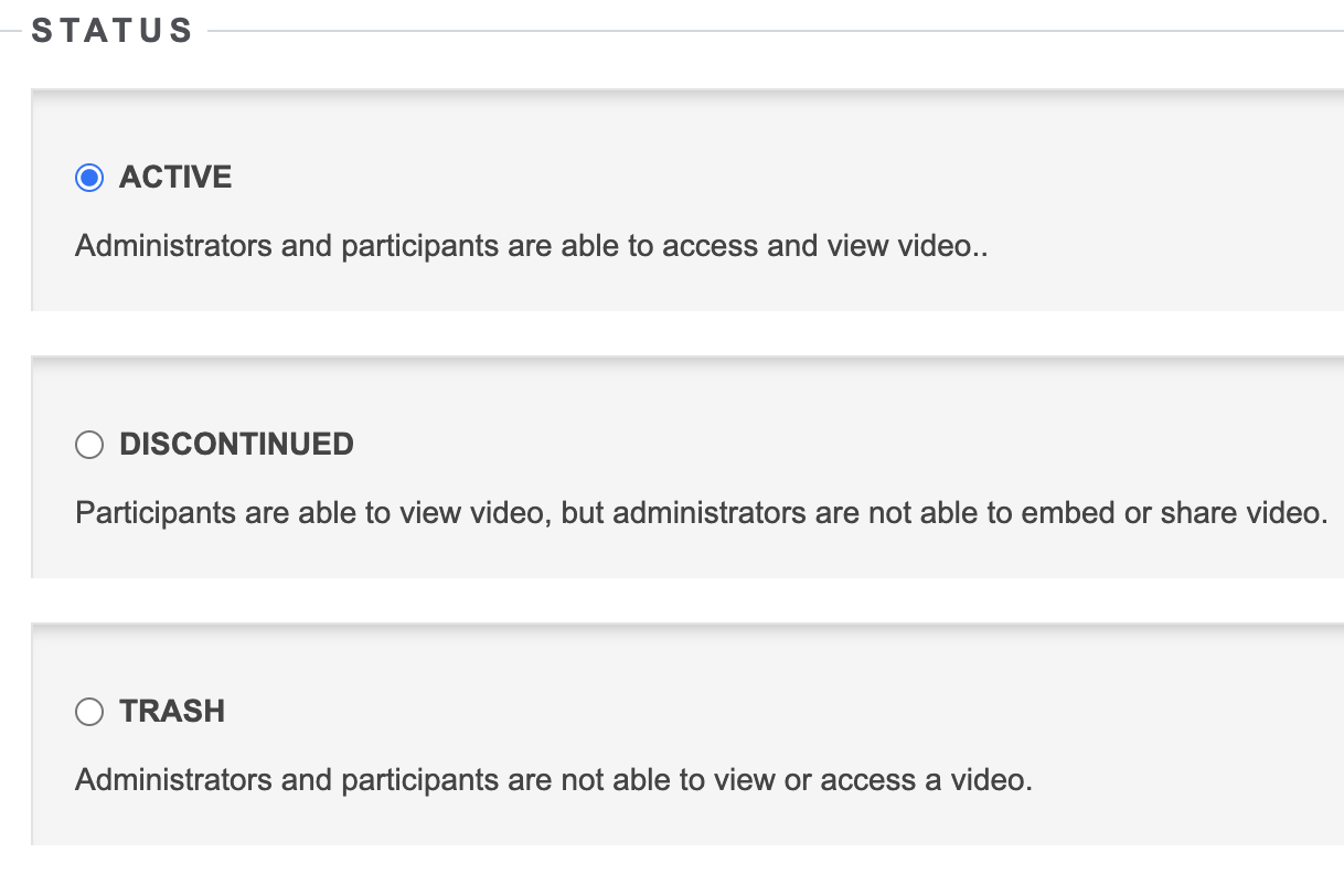 video status