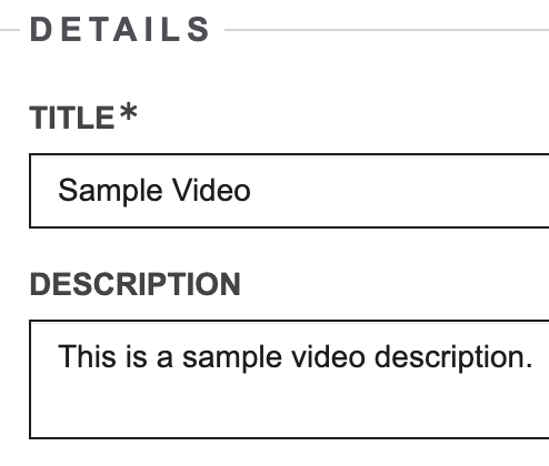 video title and description