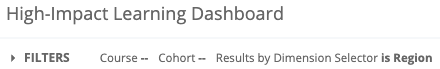 high impact learning dashboard filters