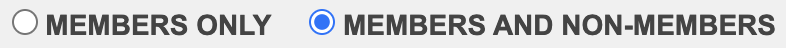 community members and non-members radio buttons