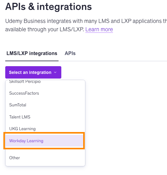 Workday Learningとの統合